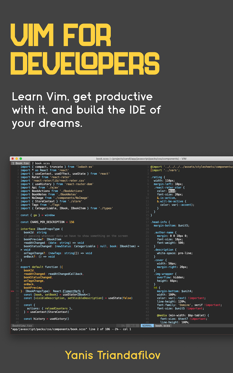 Vim For Developers Book Cover